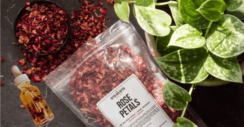 Dried Rose Petals in Jojoba Oil